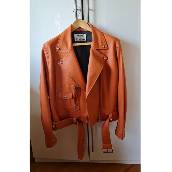 Acne Studios New Merlyn Leather Biker Jacket - Picture 1 of 4